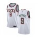 Men's Milwaukee Bucks #9 Wesley Matthews Authentic White Fashion Hardwood Classics Basketball Stitched Jersey