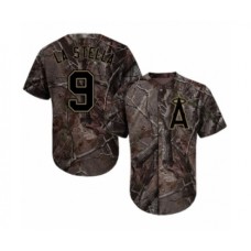 Men's Los Angeles Angels of Anaheim #9 Tommy La Stella Authentic Camo Realtree Collection Flex Base Baseball Jersey