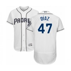 Men's San Diego Padres #47 Miguel Diaz White Home Flex Base Authentic Collection Baseball Player Stitched Jersey