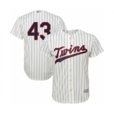 Men's Minnesota Twins #43 Lewis Thorpe Replica Cream Alternate Cool Base Baseball Player Stitched Jersey