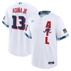 Men's Atlanta Braves #13 Ronald Acu?a Jr. Nike White 2021 MLB All-Star Game Replica Player Stitched Jersey