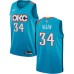 Men's Nike Oklahoma City Thunder #34 Ray Allen Swingman Turquoise NBA Jersey - City Edition