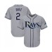 Men's Tampa Bay Rays #2 Yandy Diaz Replica Grey Road Cool Base Baseball Jersey