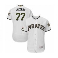 Men's Pittsburgh Pirates #77 Luis Escobar White Alternate Authentic Collection Flex Base Baseball Player Stitched Jersey