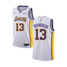 Men's Los Angeles Lakers #13 Wilt Chamberlain Authentic White Basketball Jersey - Association Edition