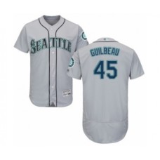 Men's Seattle Mariners #45 Taylor Guilbeau Grey Road Flex Base Authentic Collection Baseball Player Stitched Jersey