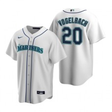 Men's Nike Seattle Mariners #20 Daniel Vogelbach White Home Stitched Baseball Jersey