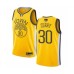 Men's Golden State Warriors #30 Stephen Curry Yellow Swingman 2019 Basketball Finals Bound Jersey - Earned Edition