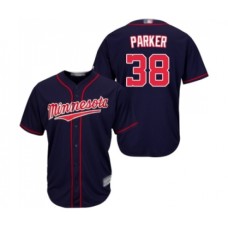 Men's Minnesota Twins #38 Blake Parker Replica Navy Blue Alternate Road Cool Base Baseball Jersey