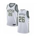 Men's Milwaukee Bucks #26 Kyle Korver Authentic White Basketball Stitched Jersey - Association Edition