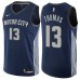 Men's Nike Detroit Pistons #13 Khyri Thomas Authentic Navy Blue NBA Jersey - City Edition