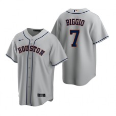 Men's Nike Houston Astros #7 Craig Biggio Gray Road Stitched Baseball Jersey