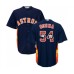 Men's Houston Astros #54 Roberto Osuna Authentic Navy Blue Team Logo Fashion Cool Base Baseball Jersey