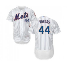 Men's New York Mets #44 Jason Vargas White Home Flex Base Authentic Collection Baseball Jersey