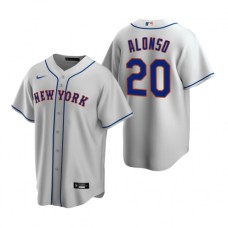 Men's Nike New York Mets #20 Pete Alonso Gray Road Stitched Baseball Jersey