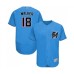 Men's Miami Marlins #18 Neil Walker Blue Alternate Flex Base Authentic Collection Baseball Jersey