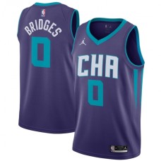 Men's Charlotte Hornets #0 Miles Bridges Jordan Brand Purple 2020-21 Swingman Stitched Jersey