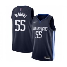 Men's Dallas Mavericks #55 Delon Wright Authentic Navy Finished Basketball Stitched Jersey - Statement Edition