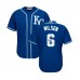 Men's Kansas City Royals #6 Willie Wilson Blue Authentic Blue Team Logo Fashion Cool Base Baseball Jersey