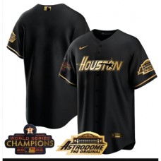 Men's Houston Astros Blank 2023 Black Serise Champions Base Stitched Jerseys