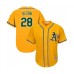 Men's Oakland Athletics #28 Matt Olson Replica Gold Alternate 2 Cool Base Baseball Jersey