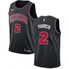 Men's Nike Chicago Bulls #2 Jabari Parker Swingman Black NBA Jersey Statement Edition