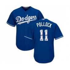 Men's Los Angeles Dodgers #11 A. J. Pollock Authentic Royal Blue Team Logo Fashion Cool Base Baseball Jersey