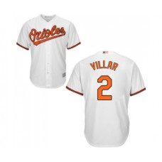 Men's Baltimore Orioles #2 Jonathan Villar Replica White Home Cool Base Baseball Jersey