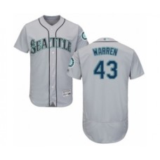 Men's Seattle Mariners #43 Art Warren Grey Road Flex Base Authentic Collection Baseball Player Stitched Jersey