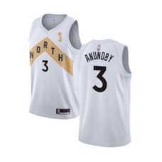 Men's Toronto Raptors #3 OG Anunoby Swingman White 2019 Basketball Finals Champions Jersey - City Edition