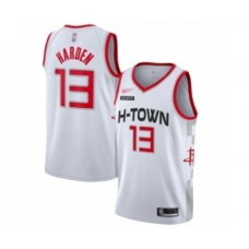 Men's Houston Rockets #13 James Harden Swingman White Basketball Stitched Jersey - 2019 20 City Edition