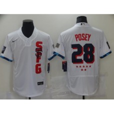 Men's San Francisco Giants #28 Buster Posey Nike White 2021 MLB All-Star Game Replica Stitched Jersey