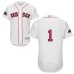 Men's Majestic Boston Red Sox #1 Bobby Doerr White Home Flex Base Authentic Collection 2018 World Series Champions MLB Jersey