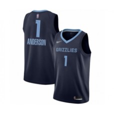 Men's Memphis Grizzlies #1 Kyle Anderson Authentic Navy Blue Finished Basketball Stitched Jersey - Icon Edition