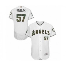 Men's Los Angeles Angels of Anaheim #57 Hansel Robles Authentic White 2016 Memorial Day Fashion Flex Base Baseball Player Stitched Jersey