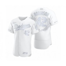 Men's Jackie Robinson #42 Los Angeles Dodgers White Awards Collection Retirement Stitched Jersey