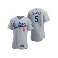 Men's Los Angeles Dodgers #5 Corey Seager Nike Gray Authentic 2020 Alternate Stitched Jersey