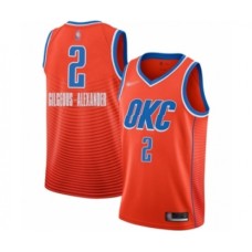 Men's Oklahoma City Thunder #2 Shai Gilgeous-Alexander Authentic Orange Finished Basketball Stitched Jersey - Statement Edition