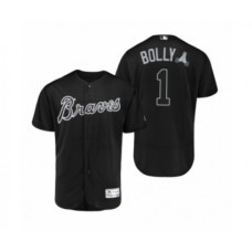 Men's Atlanta Braves #1 Ozzie Albies Black 2019 Players Weekend Authentic Stitched Jersey