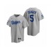 Men's Los Angeles Dodgers #5 Corey Seager Gray 2020 World Series Champions Replica Stitched Jersey