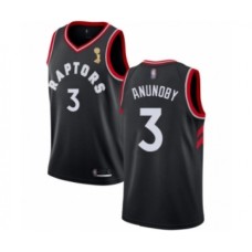 Men's Toronto Raptors #3 OG Anunoby Swingman Black 2019 Basketball Finals Champions Jersey Statement Edition