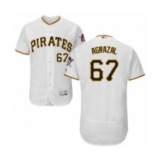 Men's Pittsburgh Pirates #67 Dario Agrazal White Home Flex Base Authentic Collection Baseball Player Stitched Jersey