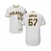 Men's Pittsburgh Pirates #67 Dario Agrazal White Home Flex Base Authentic Collection Baseball Player Stitched Jersey