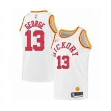 Men's Indiana Pacers #13 Paul George Authentic White Hardwood Classics Basketball Stitched Jersey