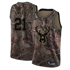 Men's Nike Milwaukee Bucks #21 Tony Snell Swingman Camo Realtree Collection NBA Jersey