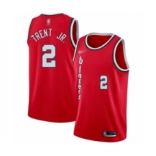 Men's Portland Trail Blazers #2 Gary Trent Jr. Authentic Red Hardwood Classics Basketball Stitched Jersey