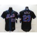 Men's Nike New York Mets #23 Javier Bez Black Elite Authentic Baseball Stitched Jersey