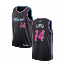 Men's Miami Heat #14 Tyler Herro Authentic Black Basketball Stitched Jersey - City Edition