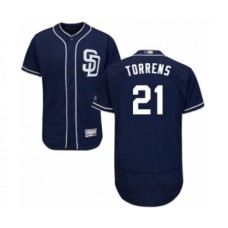 Men's San Diego Padres #21 Luis Torrens Navy Blue Alternate Flex Base Authentic Collection Baseball Player Stitched Jersey