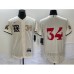 Men's Texas Rangers #34 Nolan Ryan Number Cream 2023 City Connect Flex Base Stitched Jersey